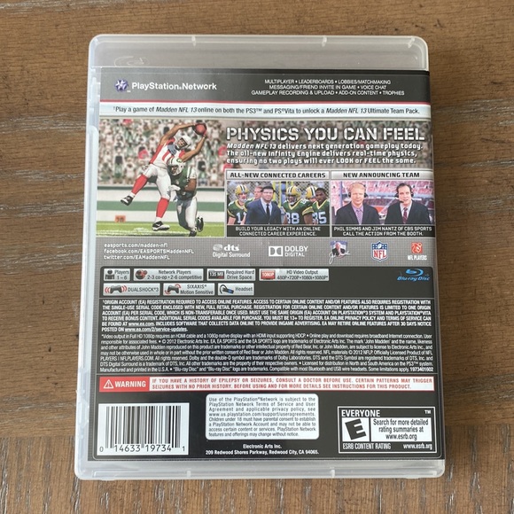 Original "Madden 2013" PlayStation 3 Game - Picture 2 of 6